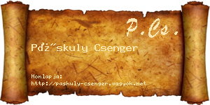 Páskuly Csenger névjegykártya